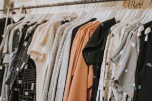 Clothes on a rack in store