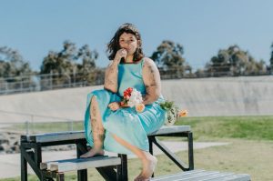 Shy Hero girl in dress