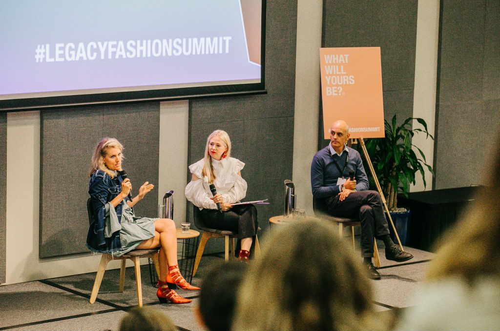Kit Willow, Clare Press and Dr Martin Rice at Legacy Responsible Fashion Summit 2019
