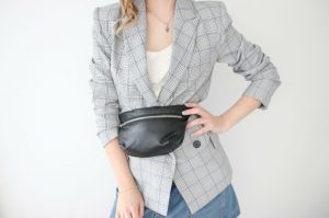 Black vegan handbag with zip