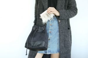 Black vegan handbag