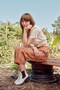 Dream States beige top and orange pants