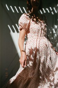 Linen Floral Dress